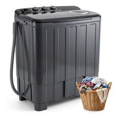 Portable Washing Machine 30LBS Twin Tub Washer Spinner Combo Drain Pump Grey Washing Machines price