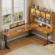 67" Standing Desk with Pegboard and Led Lights,  L Shaped Office Computer Desk Office Computer Desk price