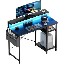 Home Office Computer Desk with LED Lights,  Monitor Stand & Storage Shelves Office Computer Desk price