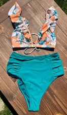 Cupshe High Waste Bikini Set*Excellent Condition* Size Small*Super Cute* Bikini price