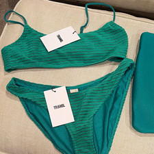 TRIANGEL Green Terry Bikini Adjustable Spaghetti Straps M top S bottom Bikini price