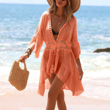 Tassel Tie Up Bikini Cover Up Beach Cardigan Dress US Bikini price