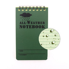 Waterproof Notebook 4x6 Pocket Notepad All Weather Tactical Green- SHIPS FREE Notebook & Notepad price