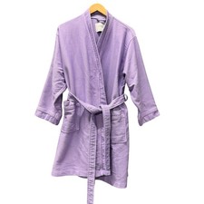 Fishers Finery Robe Womens Large Waffle Knit Purple Belted Pockets Loungewear Bathrobe price