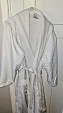 GU EST Spa Robe White Terry Cloth Lined Smooth Shell Bathrobe OSFM Belted Pocket Bathrobe price