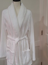 Luna & Dawn Plush White Shawl-Collar Bathrobe with "Blessed" Embroidered on Back Bathrobe price