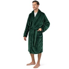 Mens Lightweight Robe Microfiber Fleece Bathrobe Long Soft Spa Male Bath Robe Bathrobe price