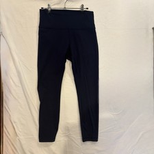 lululemon Navy Blue Solid Ankle Yoga Leggings 25" Inseam Stretch Nylon Lycra Leggings price