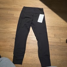 Lululemon In Movement Tight 25" High Rise Leggings 8 Black Pocket Stretch Leggings price
