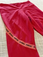 Nike Cropped Leggings Red Logo Tape Swoosh Athletic Size Small Leggings price