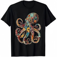 Vintage Floral Octopus T-Shirt, 100% Cotton Men's Shirt price