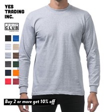 PROCLUB MENS HEAVYWEIGHT LONG SLEEVE T SHIRTS PRO CLUB CASUAL COTTON TEE SHIRT Men's Shirt price