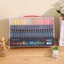 120 Color Acrylic Paint Markers Dual Tip Brush Fine Pens Art Set Marker Pen price