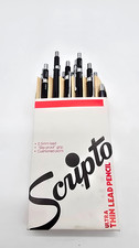 Lot of 12 Scripto Mechanical Pencils Black P950 Ultra Thin Lead  NEW NOS Pencil Lead (Thin) price