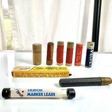 Vtg Pencil Lead Lot Velvet Wood Tubes Scripto Heckto Thin Red Leads Advertising Pencil Lead (Thin) price