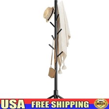 Adjustable Wooden Coat Rack W/ 8 Hooks Space Saving Stand Entryway Office New Office Coat Rack price