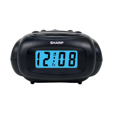SHARP Digital Alarm Clock, Black, LCD Display, Battery Operated, Small, Travel C Alarm Clocks & Radios price