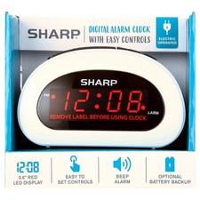 Digital Sharp Alarm Clock, Cosmic Silver, Easy to Set Controls, Red LED Display Alarm Clocks & Radios price