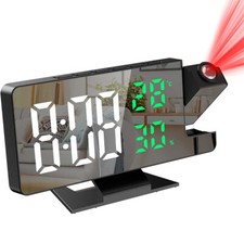 LED Display Projection Alarm Clock Snooze Digital Dual Alarm Clock USB Alarm Clocks & Radios price