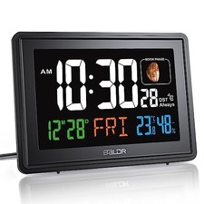 BALDR Radio Controlled Alarm Clock with Large Digit Temperature and Moon Phase Alarm Clocks & Radios price