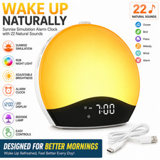 Wake Up Light Alarm Clock Sunrise Simulation RGB Night Light 22 Natural Sounds L Alarm Clocks & Radios price