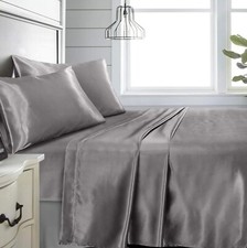 King Sz 4 Pc Bed Sheet Set Silky Smooth Satin Deep Pocket X002YMM88F Bedding Set / Sleep Set price