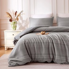 SLEEP ZONE Striped Duvet Cover Set Queen Size, 3 Pieces Boho Bedding Set for All Bedding Set / Sleep Set price