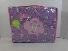 Sleep Over Club 3 Piece Twin Size Bed Sheet Set Princess Cat Pattern Bedding Set / Sleep Set price