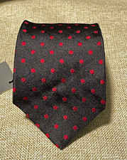 Polo Ralph Lauren Black/Red Polka Dot Woven Tie Classic Width 57-60 in Tie price