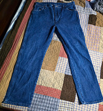 Wrangler Cowboy Cut Men's Regular Fit Straight Leg Dark Wash Blue Denim Jeans Men's Jeans / Denim Pants price