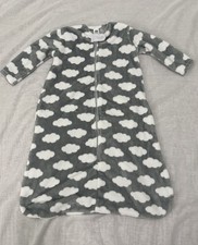 HB Baby Sleep Sack 6-12 Months Gray Cloud Plush Zip Wearable Blanket Long Sleeve Baby Sleep Sack price