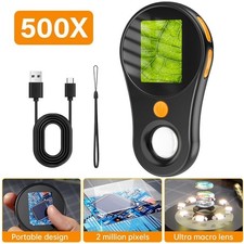 500X Digital Microscope 1080P 2.0Inch Video Coin With Magnifying Glass 8 LEDs US Microscope price