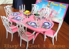 NEW FANCY LIFE DOLLHOUSE FURNITURE 6 Chairs DINING ROOM Dinerware (9712) PLAYSET Dining Room Set / Set price