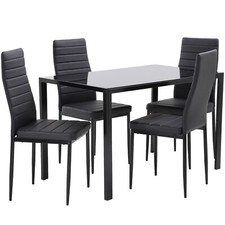 Dining Room Table Set 5-Piece Kitchen with 4 Faux Leather Metal Frame Chairs Dining Room Set / Set price