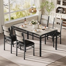 Dining Table Set Wood Kitchen Table Chairs Set for 4 with Upholstered Chairs NEW Dining Room Set / Set price