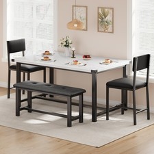 4-Piece Rectangular Kitchen Table Sets with Upholstered Bench & 2 Padded Chairs Dining Room Set / Set price
