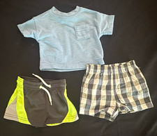 Baby/Toddler Clothing Lot: Blue Pocket Short Sleeve Shirt + 2 Shorts Baby Shorts price