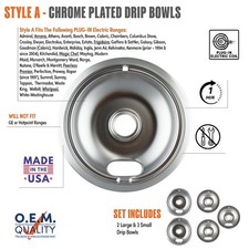 Chrome Plated Drip Bowls 5 Pack Economy Style Kitchen Sink Accessory Electric Kitchen Appliances Accessory price