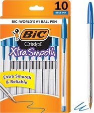 Cristal Xtra Smooth Ballpoint Pen, Medium Point (1.0Mm), Blue, 10-Count Ballpoint Pen price