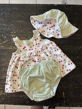 Baby Girls Cherry 3-Piece Dress Set w/ Bloomers & Hat, 18M Baby Pants price