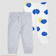 Huggies Baby Boys' 2pk Cloud Organic Pants - Blue/White/Yellow 9M *SEE DEAL!!!* Baby Pants price