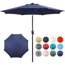 Sun-Ray 9' Round Patio Umbrella with Push-Button Tilt & Crank Lift, Multi Colors Umbrellas price