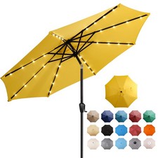 Sun-Ray9 Round Patio Umbrella with Solar Powered LED Lights, Tilt and Crank Lift Umbrellas price