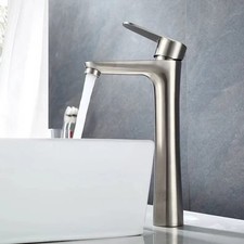 High Arc 304 Stainless Steel Nickel Kitchen Bathroom Faucet Single Handle Sink Musluklar price