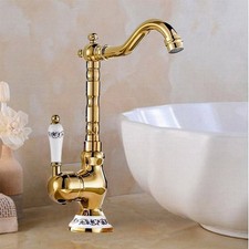 Gold Color Brass Ceramic Base Kitchen Bathroom Faucet Swivel Mixer Tap hwzh034-1 Musluklar price