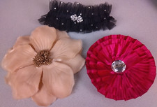 Lot Of 3 Large Handmade Hair Clips And Headband.                            (BR) Toka, Taç & Saç Bandı price
