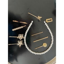 Vintage/Pre Owned Gold Tone Hair Accessory Lot Bobby Pins Clips Toka, Taç & Saç Bandı price