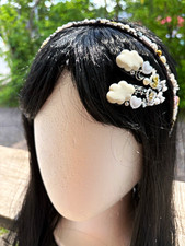 Handmade Junked White, Gold, and Silver headband/hairclips set Toka, Taç & Saç Bandı price