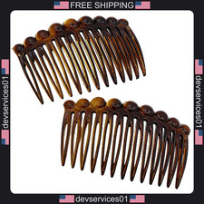 Set of 2 Tortoise Shell Hair Combs for Women Stylish Side Clips Toka, Taç & Saç Bandı price