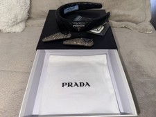 Prada Crystal Hair Accessories Set Headband Barrettes Hair Tie Box Included Toka, Taç & Saç Bandı price